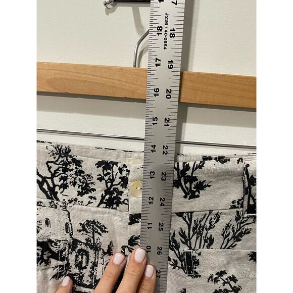 NWT Joie 100% Linen Pants Women 12 Ivory Black Wide Leg Natural Tree Hippie Boho - Picture 6 of 9